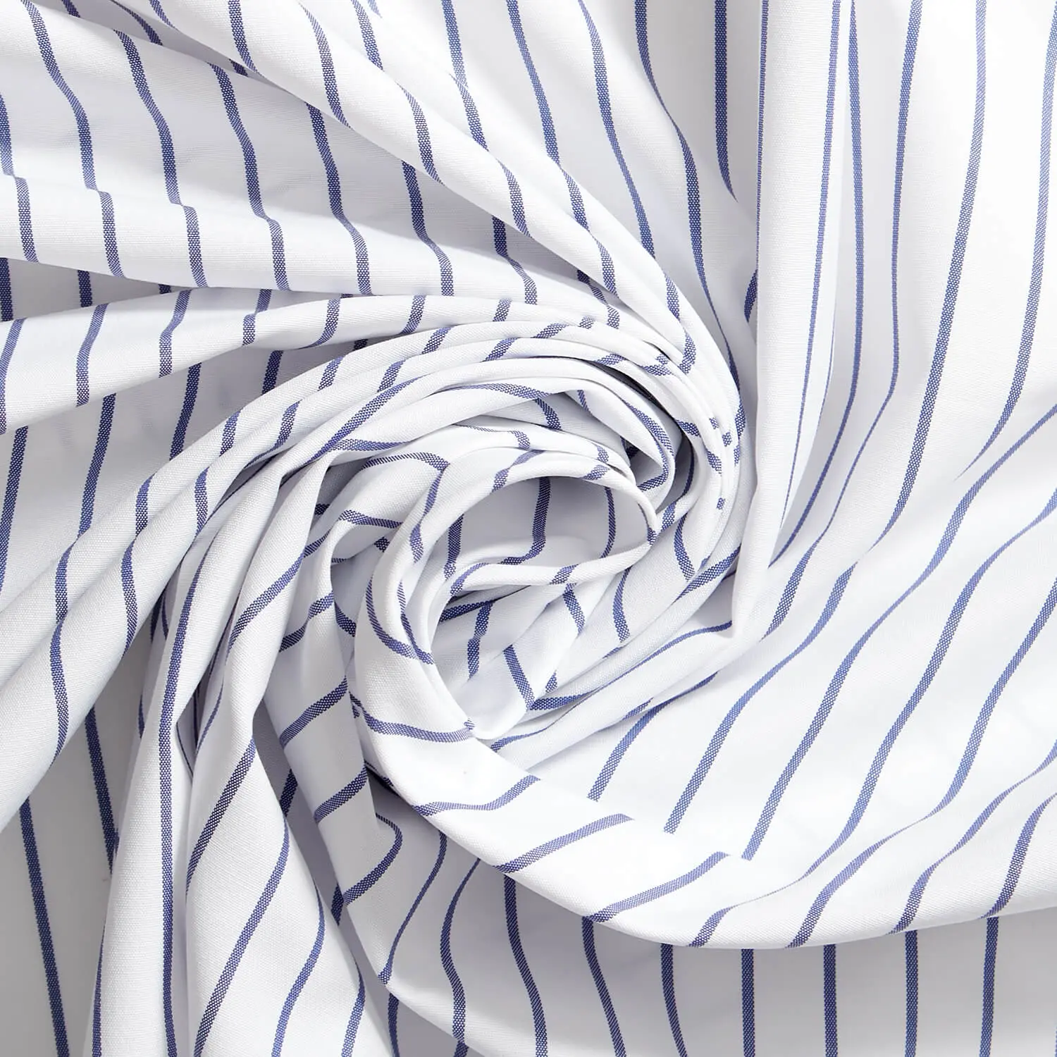 Pinstripe Shirting Poplin Fabric| Imperial Blue 59"Wide—Sold by the Yard