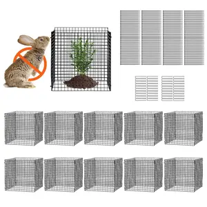 VEVOR 10 Pack Plant Protector from Animals,  , 12'' x 12''  Chicken Wire Plant Protector, Plant Cages for Outdoor Plants, Flowers & Vegetables, Keeps Bunny Chicken Squirrels Out, 40pcs Metal Mesh