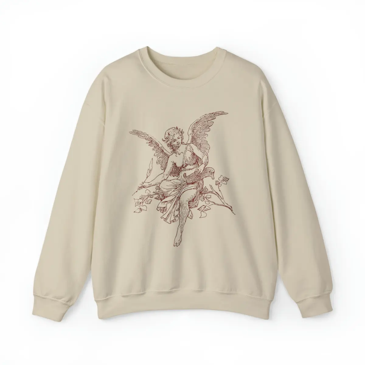 Angel Cherub Sweatshirt, Vintage Style Angelic shirt, Angel gift for artist, Christian Artistic Gift for Designer Vintage aesthetic crewneck, Crewneck Sweatshirt