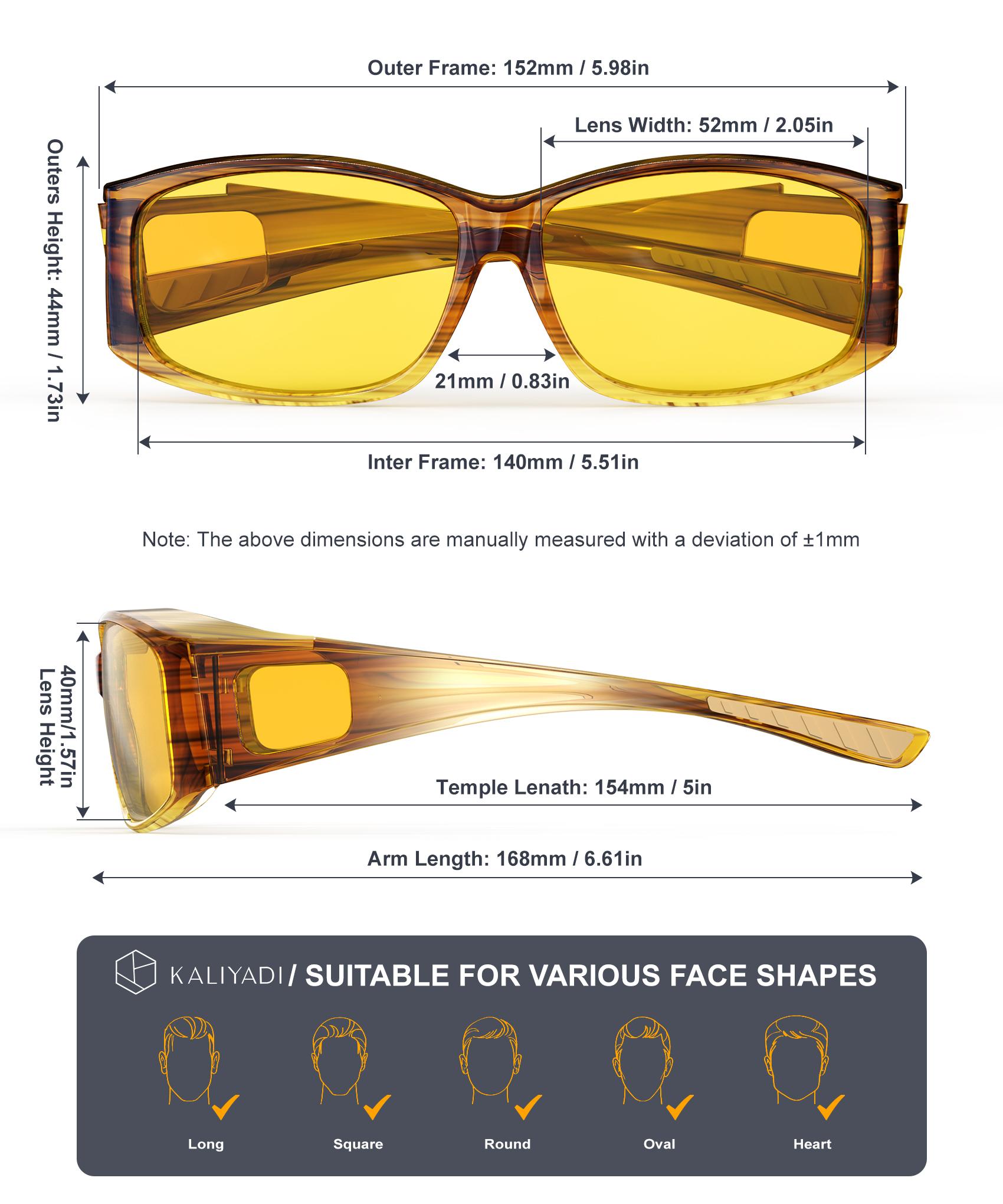 KALIYADI 2026 NEW 3-Piece Set Fit Over Prescription Glasses with Polarized Night-Driving Glasses KALIYADI 2026 NEW 3-Piece Set Fit Over Prescription Glasses with Polarized Night-Driving Glasses