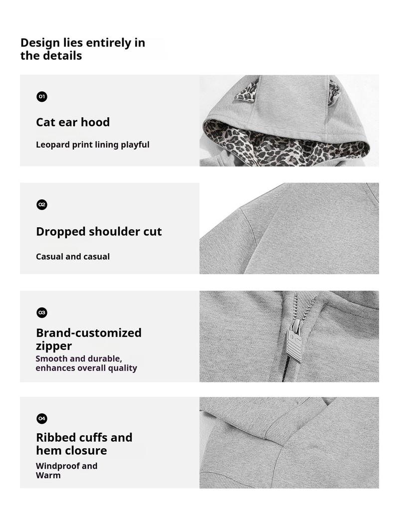 FDR Leopard Lounge Hoodie Crop Sweatsuit Sets Unisex Oversized Sweatshirt Baggy Fall Winter Fashion Sweatpants with Pockets Casual Baggy Jeans Stretchy Wide Leg for Women & Men #valentinesday #tiktokshopjumpstartsale #valentinesdaygift