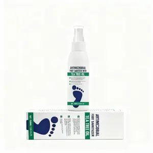 Antimicrobial Foot Spray with Tea Tree Oil 100ml Eliminates Odor-Causing Bacteria & Fungi for Fresh Feet