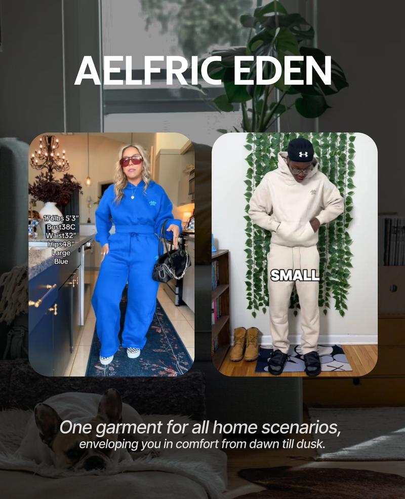 AELFRIC EDEN Cloud Classic Unisex 2 Piece Set Oversized Hoodie & Baggy Sweatpants Y2K Lounge Sweatsuit