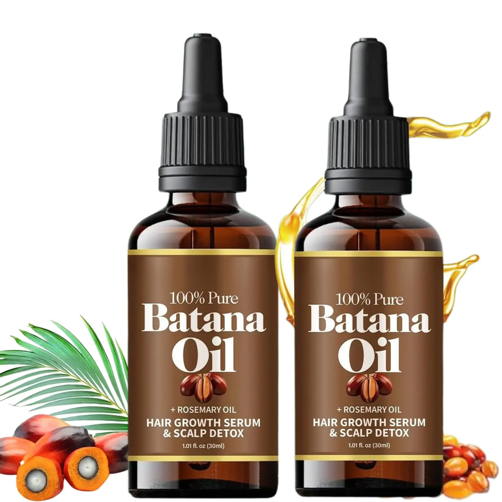 Batana Oil for Hair,(3PCS)Hair Oil with Rosemary for Hair Growth - 100% Organic Batana Oil