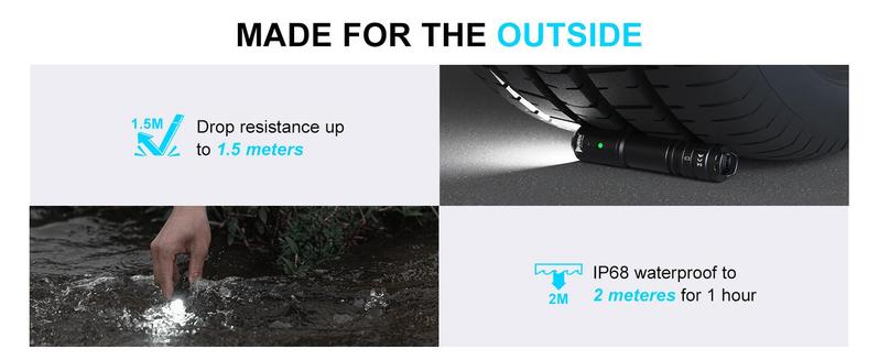 WUBEN C3 1200 Lumens EDC Portable Outdoor Flashlight with Strobe, USB-C Rechargeable, 6 Modes, Long Battery Life, Waterproof – Perfect for Camping, Emergencies, Hiking, Outdoor Use, TiktokShopBlackFriday