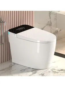 Smart Bidet Toilet with Heated Seat - Auto Open/Close Lid, Siphonic Jet Flush, Instant Warm Water & Air Dryer, Multi-Mode Flush for Bathroom, Power-Outage Flush