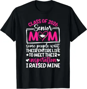 100% Cotton Senior 2026 Mom Class Of 2026 Mother Proud Senior 2026 Mama T-Shirt