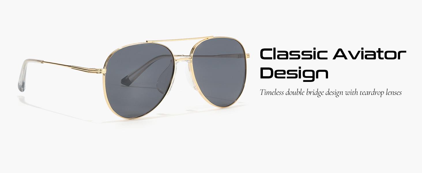 Oversized Aviator Sunglasses with Tangle-Free Design and UV400 Lenses SUNGAIT Women main image 3