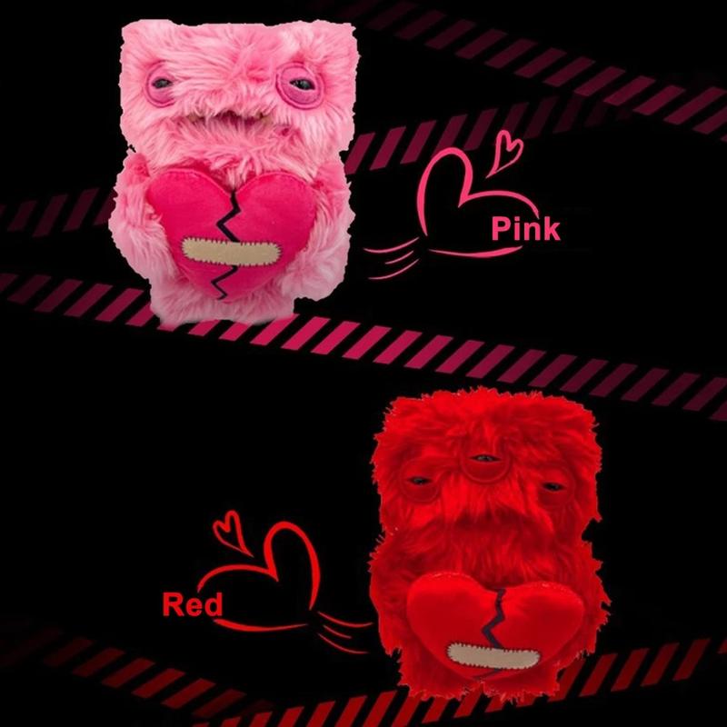 Love Fuggler-Ugly-Monsters Plush Collectible Toy Heart MUNCH MUNCH Stuffed Plush Doll Valentine Present Red and Pink
