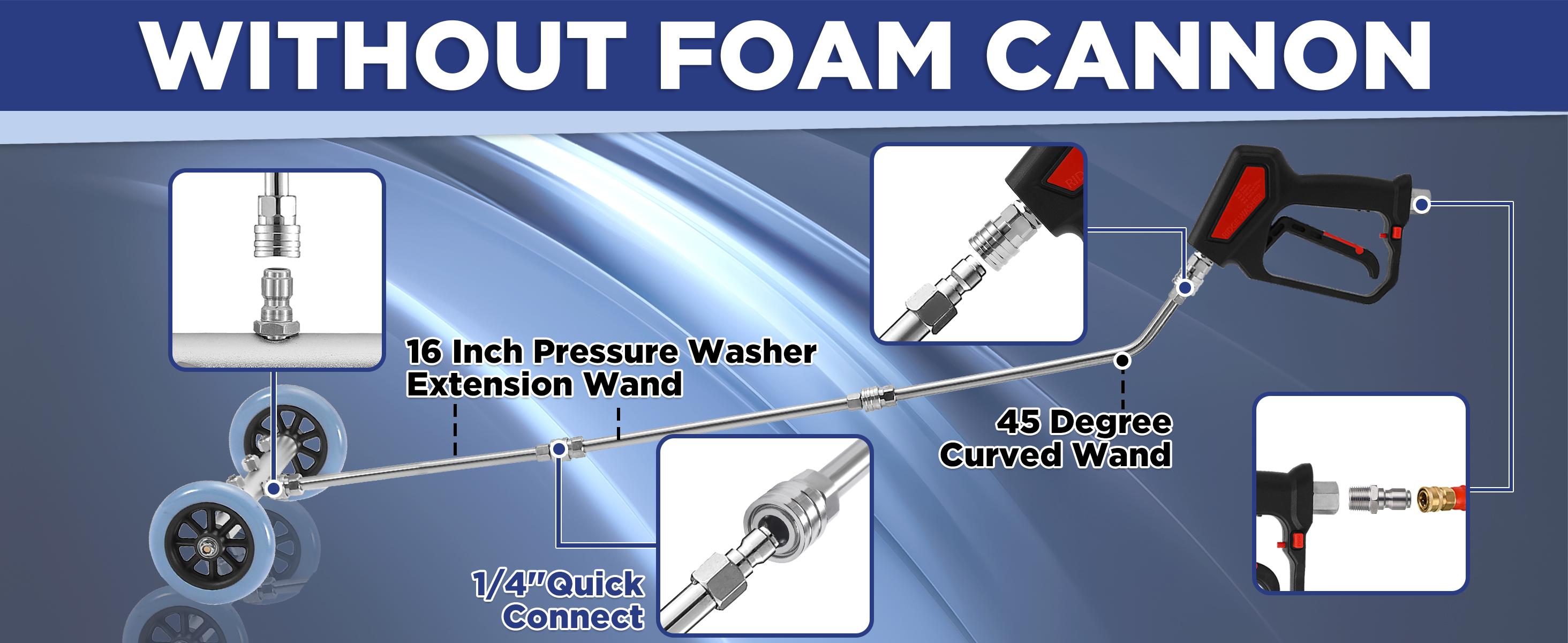RIDGE WASHER Pressure Washer Undercarriage Cleaner, 16 Inch Undercarriage Washer with Foam Cannon, Under Car Cleaner with Straight Extension Wand, 4000 PSI, ChristmasGift