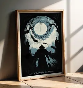NIGHTLY HUNT Video Game Art Poster - Bloodborne Inspired Yharnam Cityscape Wall Art - Victorian Gothic Horror Gaming Print - Hunter's Dream Aesthetic Wall Decor - Premium Digital Illustration