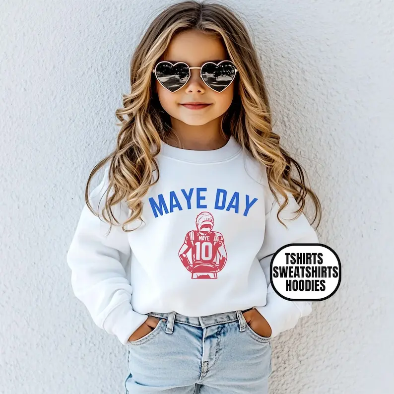 [ Sale up to 40% - Free ship ]Youth New England Football Apparel, Boys & Girls Tshirts, Sweatshirts, Hoodies, Sports Fan Gift, Kids Outfit, Maye Day