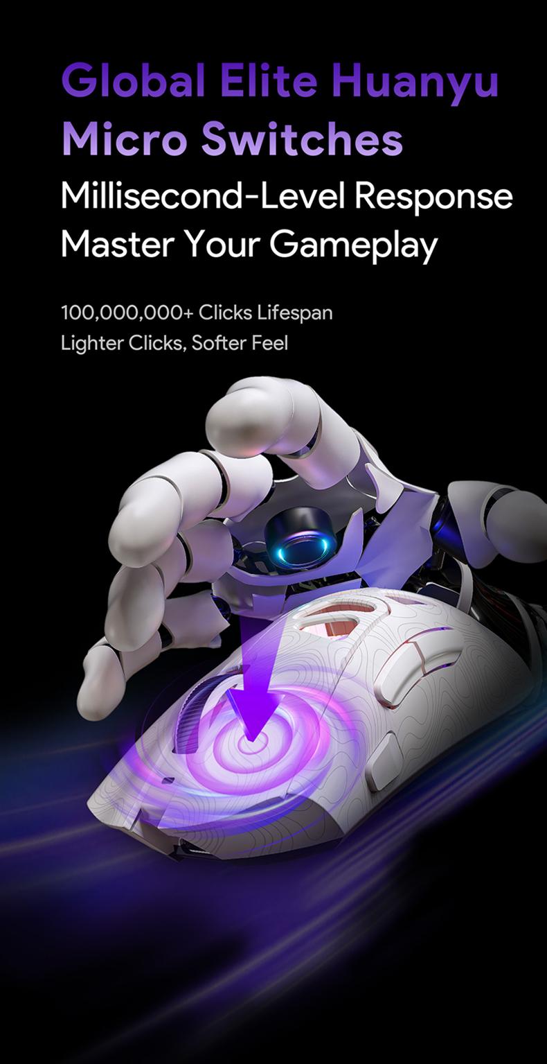 FURYCUBE G11 Wireless Gaming Mouse Light-Weight PAW3311 Mouse RGB Light Mouse 2.4G Bluetooth Rechargeabl Optical Sensor for Gaming & Office Accessories Long Battery Life Laptop Desktop Computer Knob Function Fire Key Gaming Mouse Christmas Gift