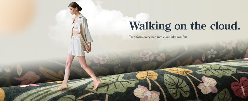 Lahome Floral Washable Rug, Large Rugs for Living Room, Soft Boho Bedroom Rugs, Non Slip Botanical Ultra Thin Floor Carpet for Dining Room Nursery