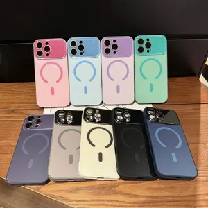 Compatible with iPhone 17 Pro Max/ 16/15/14/13 Matte macaron phone case with a large window lens film protective cover-HN310-9-HN310-9