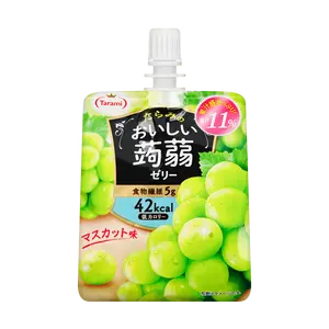 TARAMI Japan Konjac Jelly Drink - Green Grape Flavor, 150g Pouch - Healthy Snack, Fat-Free, Low Calorie, Refreshing Dessert