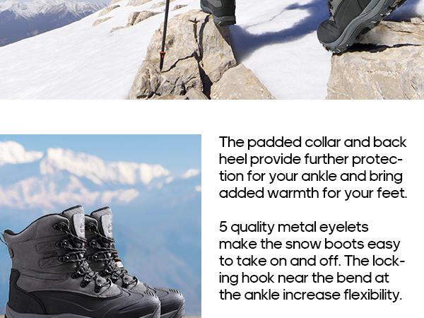 NORTIV 8 Men's Waterproof Insulated Winter Shoes and Snow Boots with 3M Thinsulate Insulation & Rubber Sole for Winter Work & Outdoor Adventures - Decor