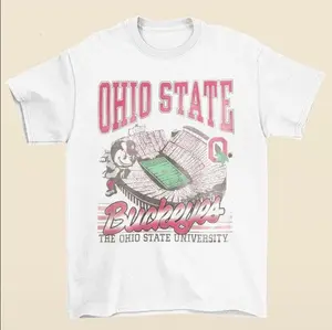 Retro Ohio State Graphic Tee Sport Fan Game Day Apparel Shirt