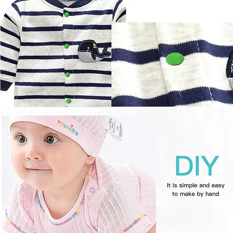 [Easter DIY Gifts]200 set claw Button Kit,9.5mm Snap Fasteners Kit with Pliers-Suitable for fabrics with a thickness of 1-3 cm,Metal Snaps Kit with Tool,Five Claw Buckle Tool Set,seam-free nail button,hand press snap button,tool snap button,fastener plier