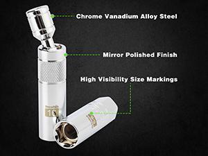 10PCS 3/8" Drive Magnetic Spark Plug Socket Set, Swivel Spark Plug Socket, 9/16", 5/8", 3/4", 13/16", 14, 16, 18mm, Universal Joint & Extension Bar, CR-V, Enhanced Magnetic Design