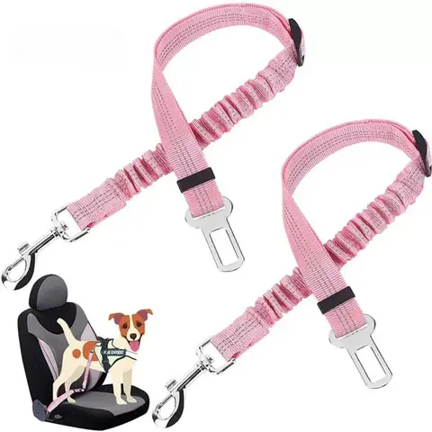 2-Pack Pet Dog & Cat Safety Harness Leash Combo - Nylon Fabric, Adjustable Fit, Multi-Size Collars, 2.5cm Width Zinc Hook, Vehicle Secure Travel Restraints