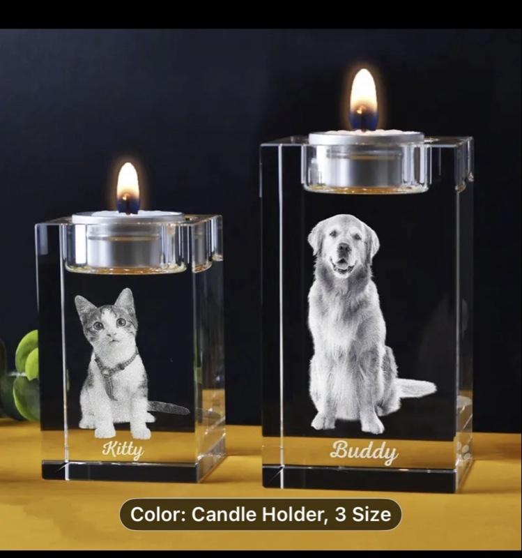 GANOVA 3D Crystal Photo Frame with Laser Engraving - ized with Your Own Photo & Text, Custom Name/Message, Horizontal/Vertical Display, Desktop Picture Frame for Birthdays,, Valentines - Gift for Women, Men, Pets -