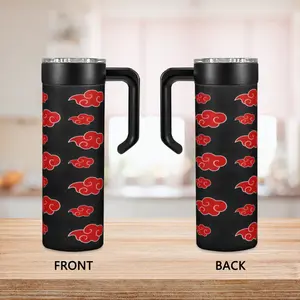 Naruto Themed 20oz Stainless Steel Vacuum Insulated Water Bottle with Leak-Proof Lid & Handle, Portable Anime Drinkware for Home/Office/School, Ideal Gift for Friends & Anime Fans