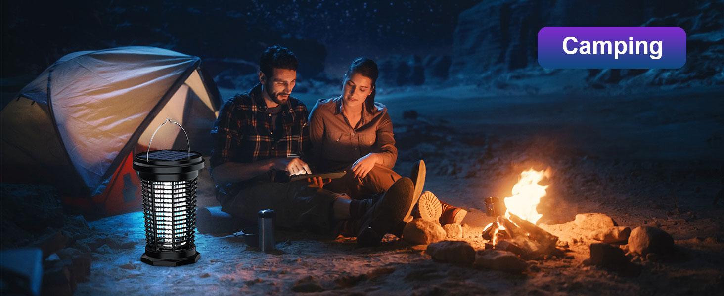 4500V Electric Insect Zapper, USB Rechargeable Solar Mosquito Killer Lamp with UV Light, for Home, Backyard, Garden, Camping Handy Cordless