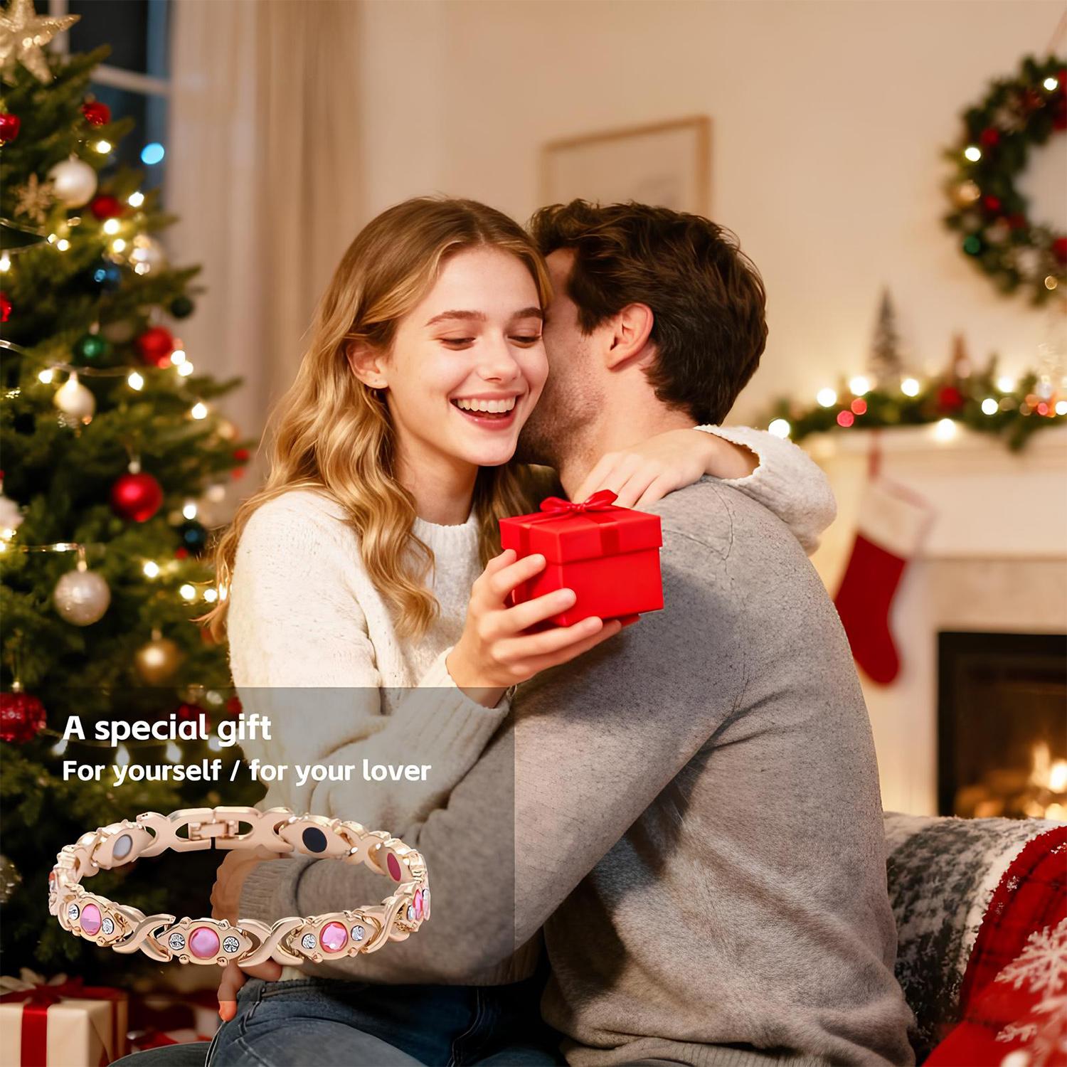 WCOLUE Energy magnet bracelet, Titanium Steel Bracelet with 3500 Gauss Magnets, Ideal Gift For Christmas