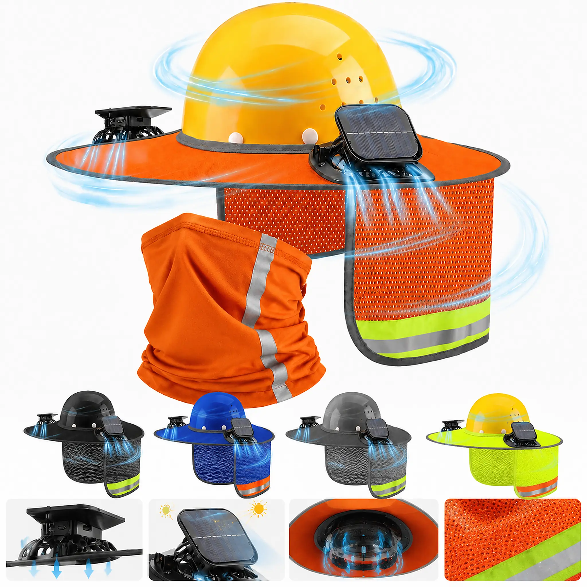 Solar-Powered Cooling Safety Hat