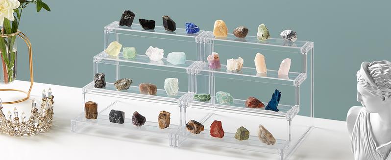 Lifewit 4 Tier Clear Display Stand for Perfume, Cologne, Fragrance, Skincare, Makeup, Cosmetics, Figures, Cupcake, Dessert