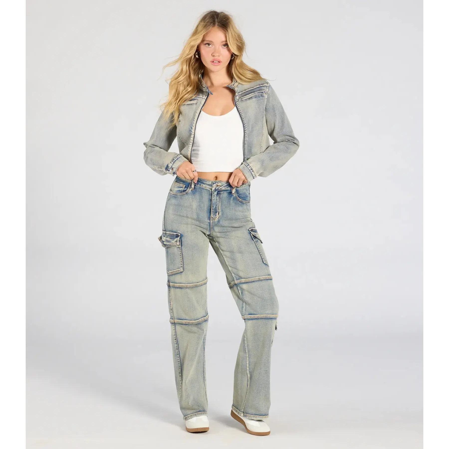 Cutie In Cargo High-Rise Denim Jeans