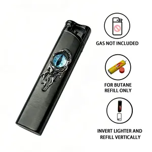 Gothic Devil's Eye Windproof Blue Flame Butane Lighter with Gift Box Adjustable portable refillable Retro Waterproof Permanent