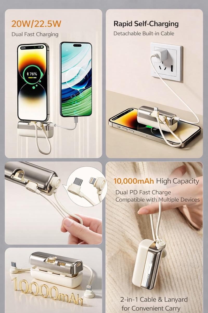 Lzaitai Portable Charger Nano Power Bank with Built-in USB C Connector lightning Connector 5000/10000mAh Portable Charger 22.5W, for iPhone 17/16/15 Series, Samsung S22/23/24 Series, iPad Pro/Air, AirPods, and More Lzaitai Portable Charger Nano Power Bank with Built-in USB C Connector lightning Connector 5000/10000mAh Portable Charger 22.5W, for iPhone 17/16/15 Series, Samsung S22/23/24 Series, iPad Pro/Air, AirPods, and More