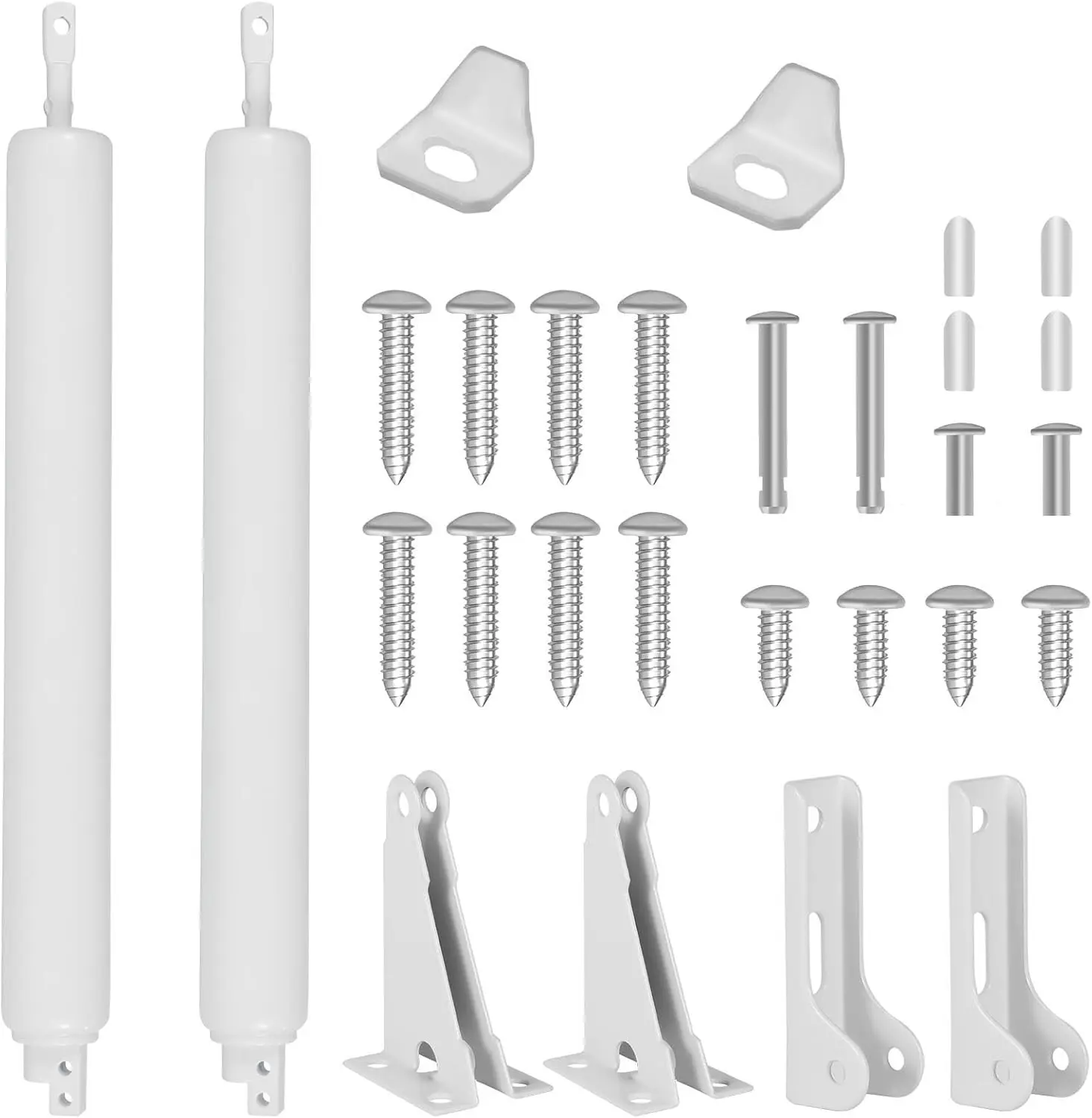 2 Set White Heavy Duty Adjustable Pneumatic Screen & Storm Door Closers Cushion Speed Shock Smooth Closing for Security Screen Doors