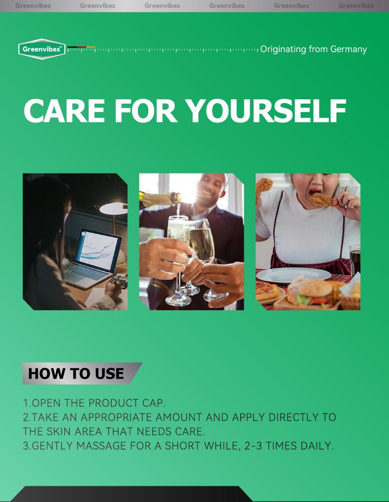 Greenvibes 3 Moisturizer Body Massage Gel Natural Ingredients Gentle Formula Easy to Use