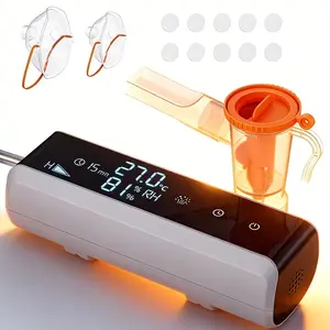 Portable Nebulizer Machine for Adults & Kids with Smart Digital Display, Low Noise Compressor Jet Nebulizer, Timer & Rate Control for home, Travel, Breathing Treatment Device