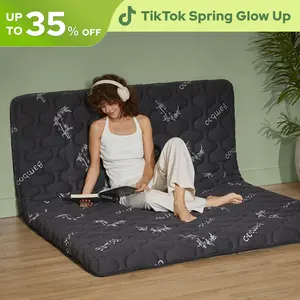 SpringGlowUp【BEDLORE】Luxurious Twin Size Japanese Floor Futon Mattress: 3" Thick Tatami Mat with High-Density Foam & Viscose from Bamboo – Foldable, Portable Roll-Up Sleeping Pad for Guests & Everyday Comfort