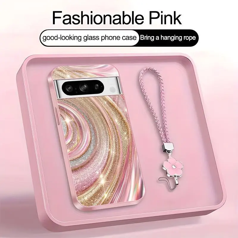 Luxury Rose Gold Swirl Phone Case with Flower Lanyard, Glitter Pink Art Aesthetic Cover for Google Pixel 8 Pro ---975 - TikTok Shop Luxury Rose Gold Swirl Phone Case with Flower Lanyard, Glitter Pink Art Aesthetic Cover for Google Pixel 8 Pro ---975 - TikTok Shop