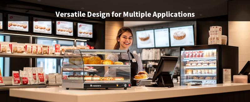 【Valentine's Day Gift】Food Warmer, 2-Tier Commercial Pizza Warmer with LED Lighting, Adjustable Thermostat, Removable Shelves, Countertop Food Heater Pastry Display Case for Buffet Restaurant, Cafe, Catering, Party Server