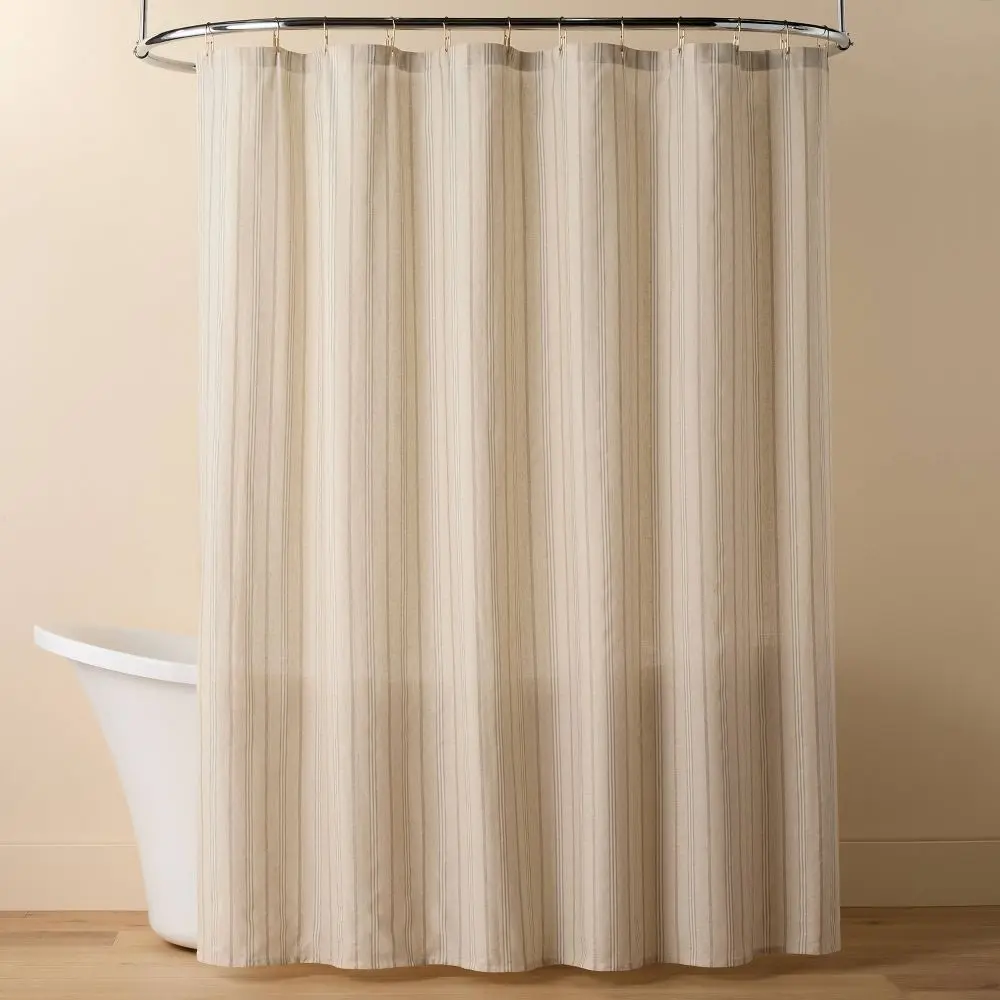 Vertical Stripe Shower Curtain Green/Cream - Hearth & Hand with Magnolia