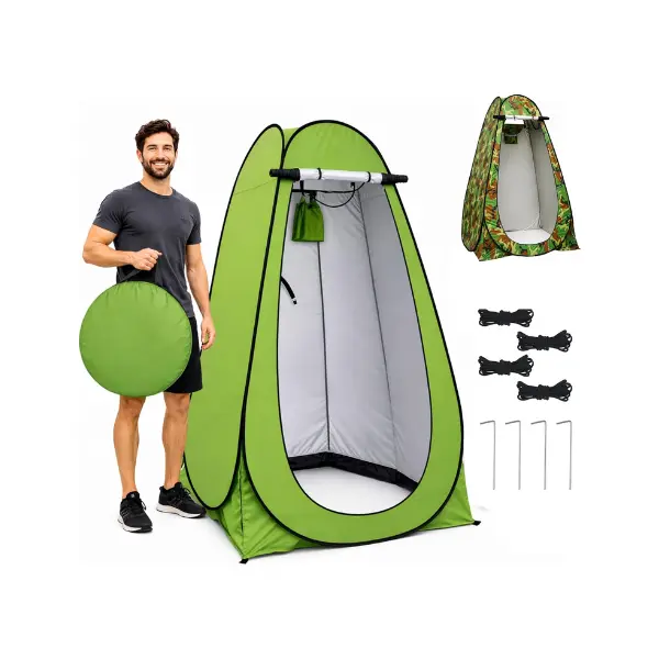 Lightweight Compact Pop Up Privacy Tent - Portable Polyester (170g) Windowed Shower & Changing Tent with Steel Frame, Waterproof, Windproof for Outdoor Camping, Hiking, Beach, Unisex
