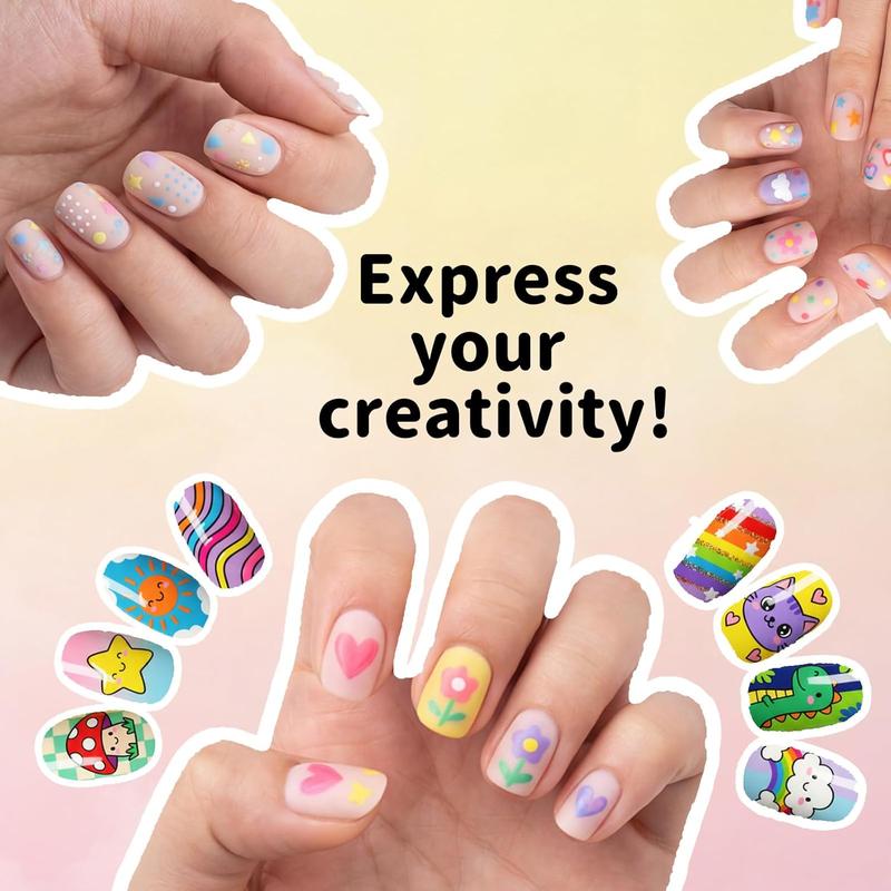 Quick-Dry & Gentle Nail Art Pens - 12 Color Set with 0.7mm Fine Tip, No Shake Formula for Smooth Lines & 3D Art, Smudge-Proof & Easy to Use for Beginners