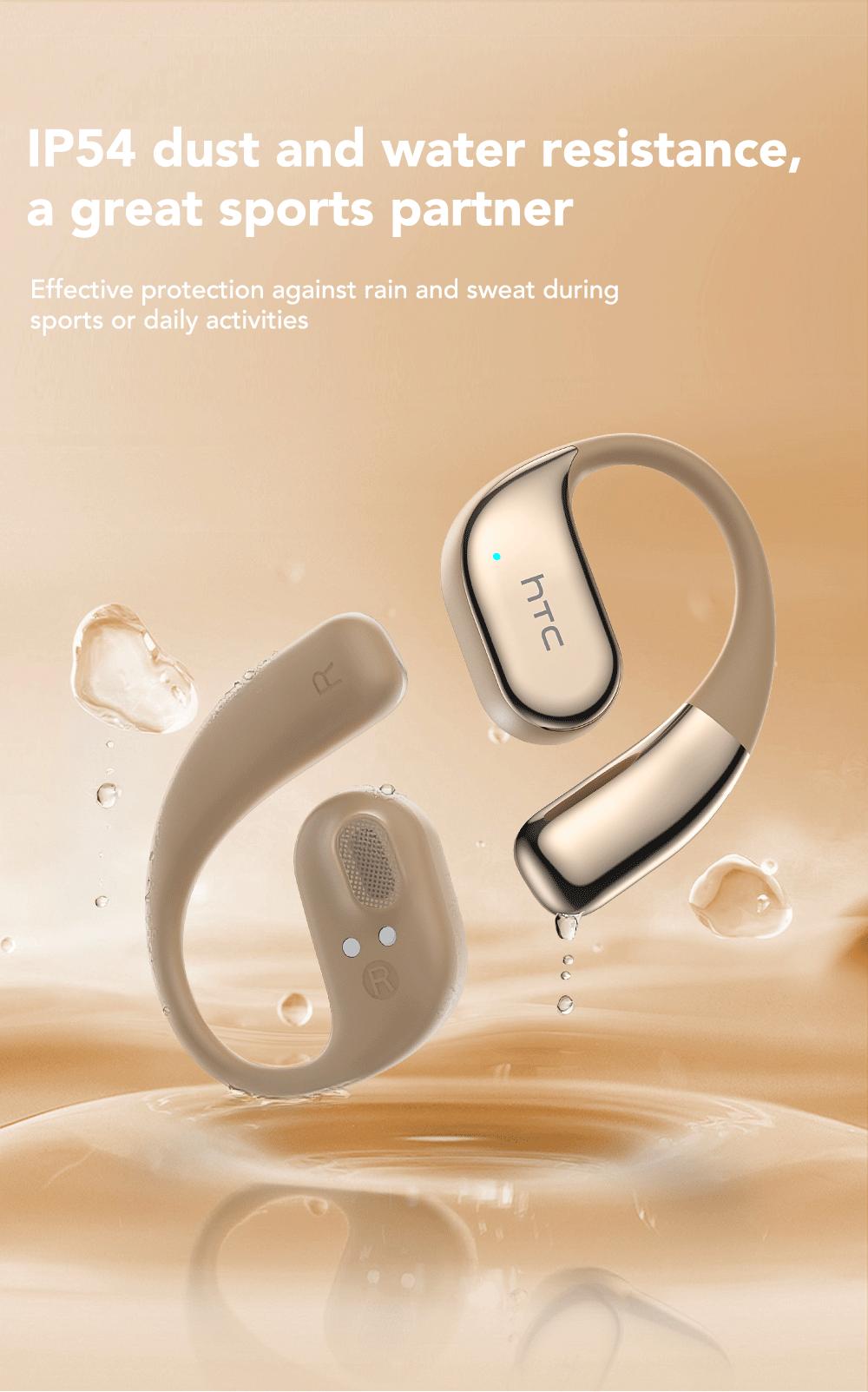 HTC NE39 OWS - Bluetooth headset (6.0), IPX5 waterproof, comes with a charging case, and a built-in microphone. Comfortable fit, excellent sound quality, and a three-month warranty! Perfect for work, exercise, study, and voice calls.