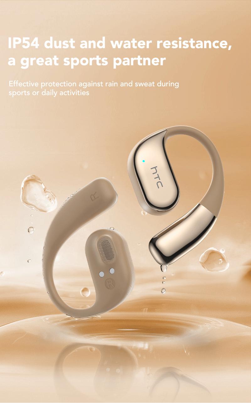 HTC NE39 OWS - Bluetooth headset (6.0), IPX5 waterproof, comes with a charging case, and a built-in microphone. Comfortable fit, excellent sound quality, and a three-month warranty! Perfect for work, exercise, study, and voice calls.
