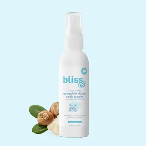 Bliss Baby Diaper Rash Cream Spray - Fragrance-Free, No Touch & Mess-Free, Treats, Soothes & Prevents Diaper Rash, Zinc Oxide, Dermatologist Tested, Vegan, Organic Aloe Vera, Shea Butter & Olive Oil
