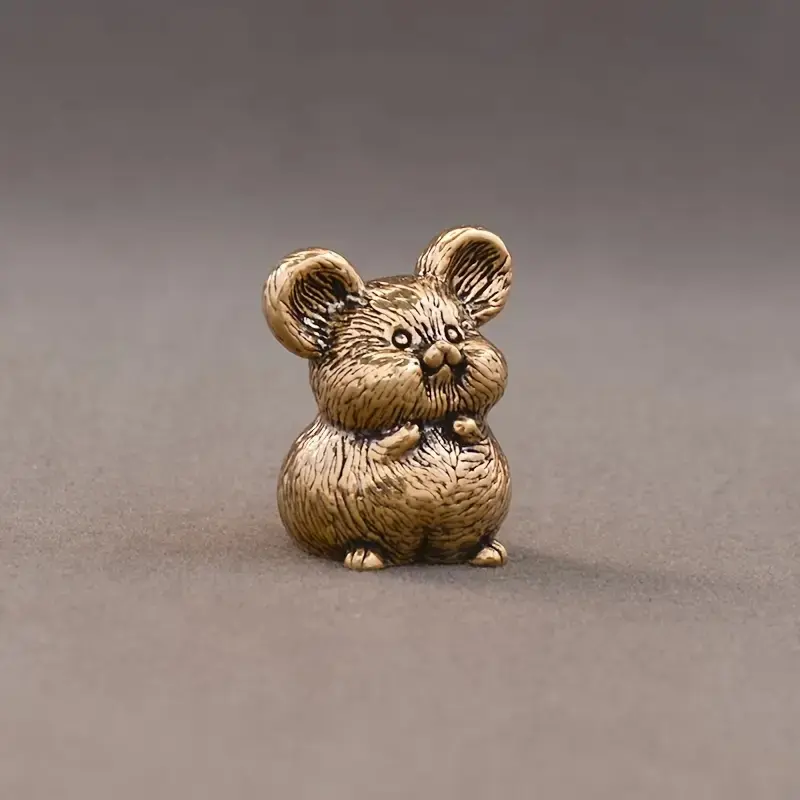 Creative Brass Cute Adorable Mouse Desktop Decoration, Desktop Statue, Home Office Desk Ornament, Unique Gift Idea, Decoration Figure, Decorative Figurine for Study Room, Home Decor Ornaments