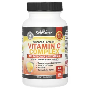 BioSchwartz Vitamin C Complex with Zinc, Bioflavonoids & Rose Hips, 120 Capsules