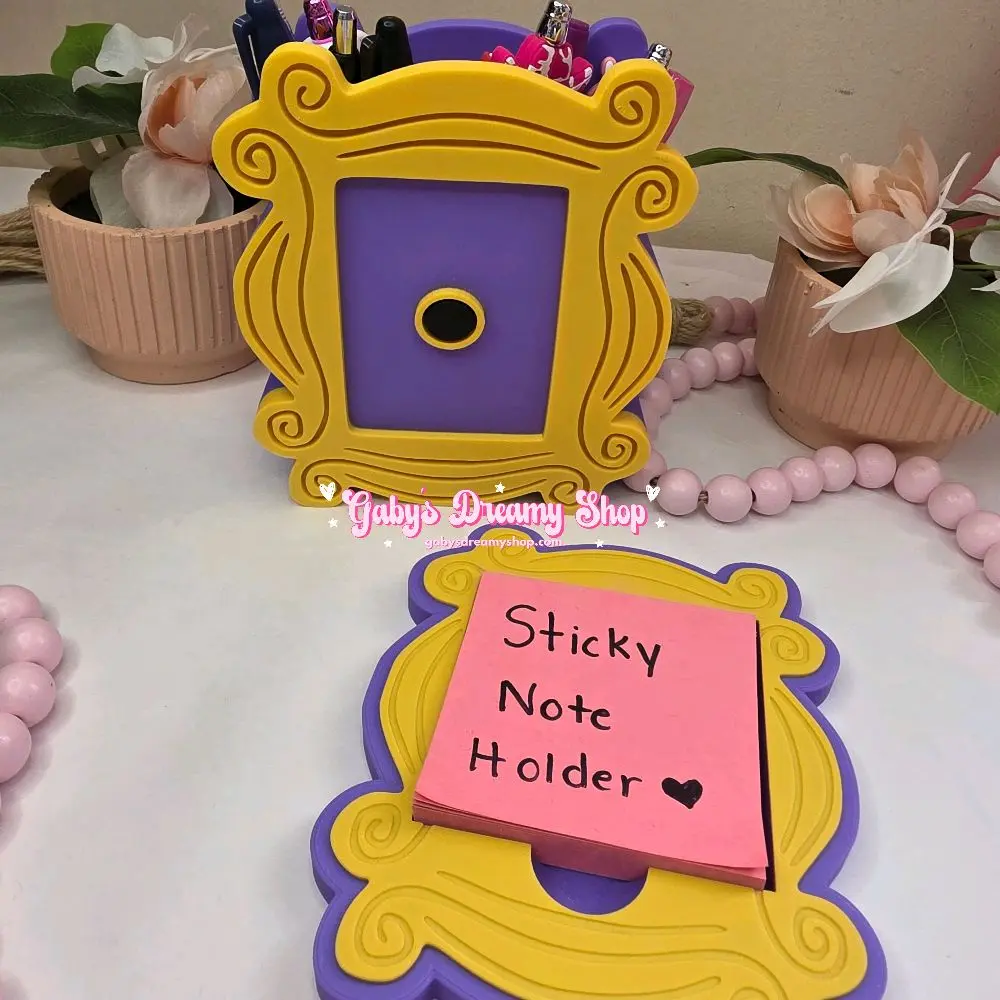 Friends Vintage Frame Desk Decor, Pen Holder, Sticky Note Holder, Office Decor, Desk Setup, Gifts