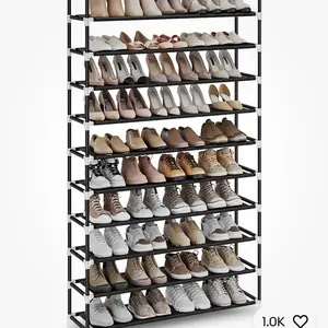 10 Tier 50 Pairs Shoe Rack Organizer Storage Shelf Home Saving Space Standing